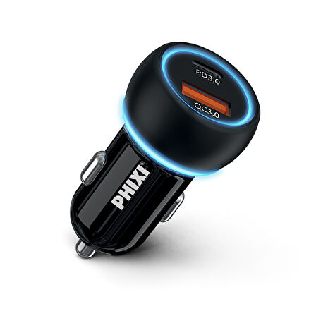 PHİXİ UPD4260 ÇİFT ÇIKIŞLI PD DESTEKLİ 60W ARAÇ ŞARJ ADAPTÖRÜ