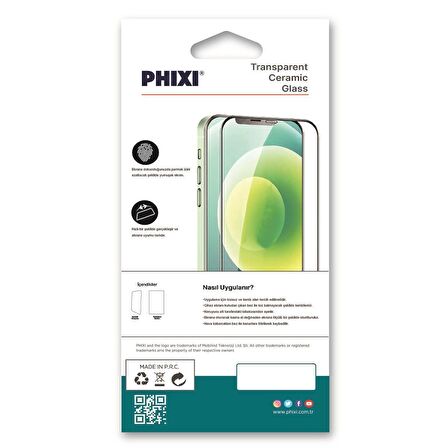 Phixi 9H Ceramic Xiaomi Redmi Note 10 Siyah Ekran Koruyucu