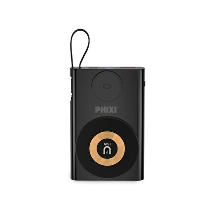 Phixi Ultimate PW2250 10000mAh 22.5W Kendinden Kablolu MagSafe Powerbank + Watch + Stand - Kablosuz  Şarj Cihazı - 1 PD  1 USB Port - Dijital Ekran - Taşınabilir Şarj Cihazı