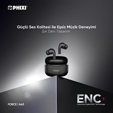 Phixi Basic A40 ENC USB-C Hızlı Şarj Destekli Bluetooth Kulaklık