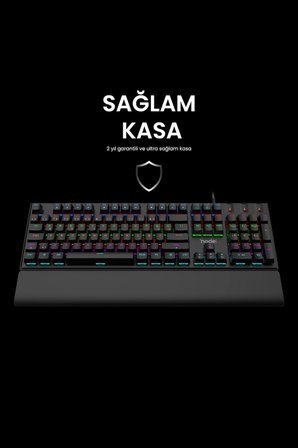 Nova MK104 Rainbow Bilek Destekli Türkçe FullAnti-Ghosting Mekanik Oyuncu Klavyesi Siyah Red Switch