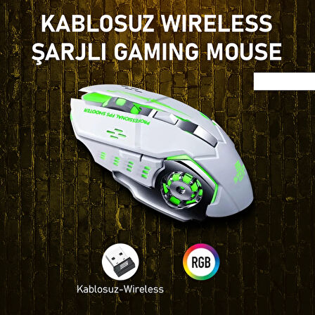 Steep Solid ST-13B Kablosuz - Wireless Şarjlı RGB Gaming Oyuncu Mouse