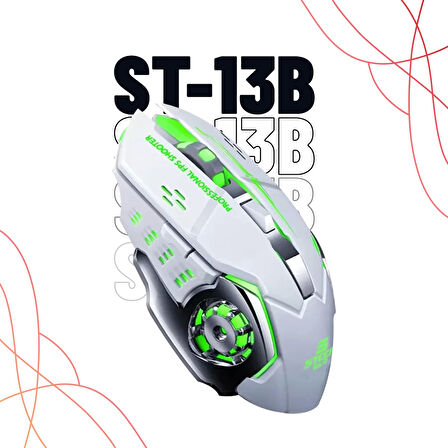 Steep Solid ST-13B Kablosuz - Wireless Şarjlı RGB Gaming Oyuncu Mouse