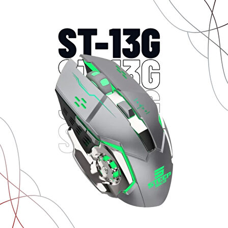 Steep Solid ST-13G Kablosuz - Wireless Şarjlı RGB Gaming Oyuncu Mouse