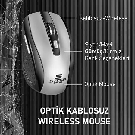 Steep Solid ST-WM02G Optik Kablosuz Wireless Mouse (Gümüş)