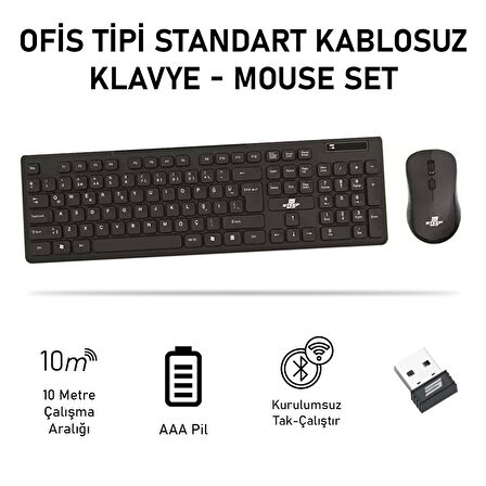 Steep Solid ST-WKM01S Ofis Tipi Standart Kablosuz Klavye - Mouse Set