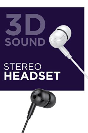 Torima H10 Mikrofonlu Stereo Kulakiçi Kablolu Kulaklık Beyaz