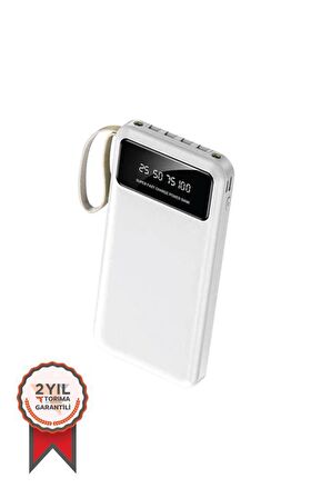 Torima Hızlı Şarj Özellikli 4 Çıkışlı 10.000 Mah Powerbank Beyaz