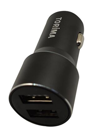 Torima 2 Çıkış Max. 2.4 Amp. Mini Araç Şarj Aleti - Type c Usb Kablo