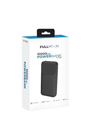 Torima FullMoon P-1010 10000 mAh Hızlı Şarj Powerbank Siyah 