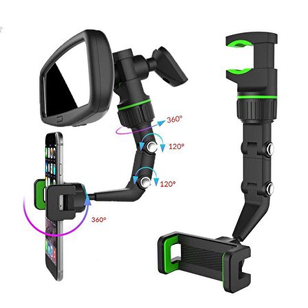 Torima 360° Telefon Tutucu Dikiz Aynası Evrensel 360° Dönen Araba Telefon Tutucusu jx-14