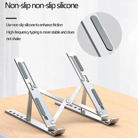 Torima JX-18 Laptop Stand MacBook Notebook Katlanabilir Taşınabilir Metal Standı Gümüş