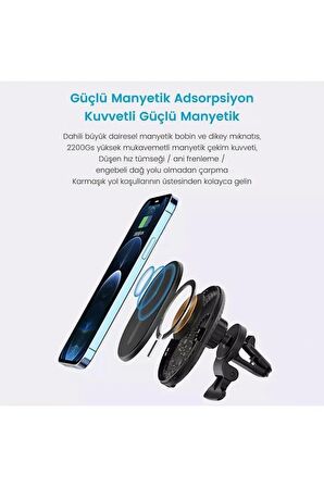 Torima W12 Magnetic Wıreless Araç Telefon Tutucu Ve Kablosuz Şarj Cihazı