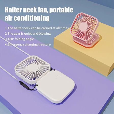 Torima F-05 Mini Fan Tutmalı Şarjlı 3 Kademeli Vantilatör Klima Soğutucu Fan Mavi