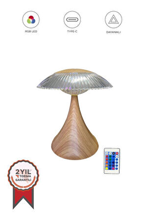 LW-31 Wood Grain Abajur Karistal Elmas Masa Lambası Romantik Akrilik Led Gece Lambası