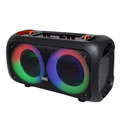 BTS-1709 6.5 INCH Kablosuz Mikrofonlu Bluetooth Hoparlör Usb-Tf-Fm Radyo Siyah