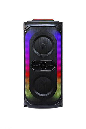 KTS-1812 Kablosuz Kumandalı Rgb Ledli Taşınabilir Bluetooth Hoparlör Usb-Tf-Fm Radyo Siyah