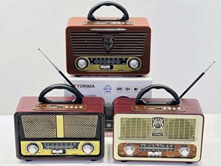 Torima M-111BT Işıklı Kumandalı Nostaljik Radyolu Bluetooth Hoparlör Beyaz