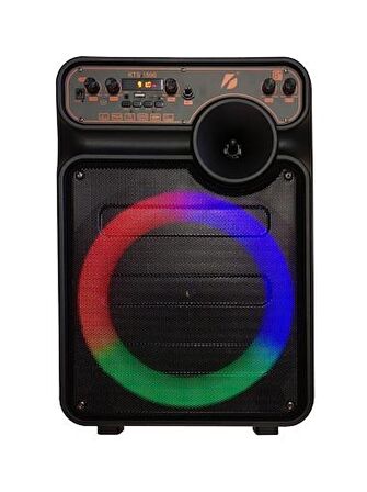 KTS-1590 Kablosuz Mikrofonlu Kumandalı Rgb Ledli Taşınabilir Tekerlekli Bluetooth Hoparlör