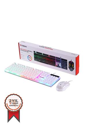 Torima TMK-03 Gaming Rgb Işıklı Kablolu Q Klavye Ve Mouse Seti Beyaz