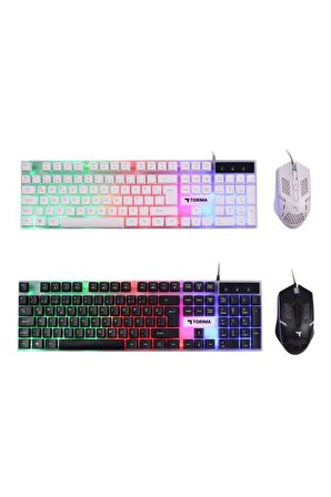 Torima TMK-03 Gaming Rgb Işıklı Kablolu Q Klavye Ve Mouse Seti Beyaz