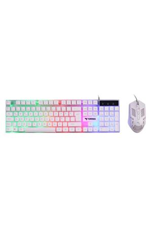 Torima TMK-03 Gaming Rgb Işıklı Kablolu Q Klavye Ve Mouse Seti Beyaz