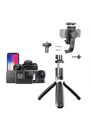 Torima Q08 Siyah Gimbal 360 Derece Uzaktan Kumandalı Taşınabilir Selfie Çubuğu Tripod