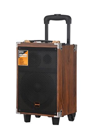 Torima B-Q8 Mikrofonlu Kumandalı Taşınabilir Tekerlekli Bluetooth Hoparlör Kahverengi