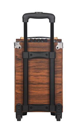 Torima B-Q8 Mikrofonlu Kumandalı Taşınabilir Tekerlekli Bluetooth Hoparlör Kahverengi