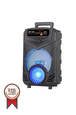 Torima NDR-P44 Mikrofonlu Kumandalı Rgb Ledli Taşınabilir Bluetooth Hoparlör Usb-Tf-Fm Radyo Siyah