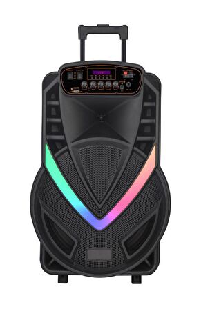 Torima NDR-V12 Mikrofonlu Kumandalı Rgb Ledli Taşınabilir Tekerlekli Bluetooth Hoparlör