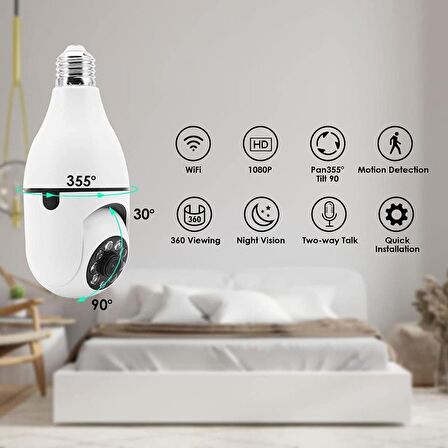 Torima CMR-6 360° Full Hd 1080p Ampül Smart Ip Kamera