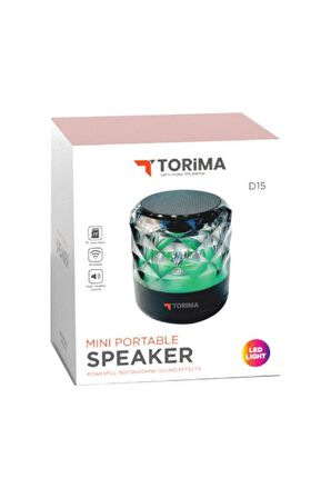 Torima D15 Taşınabilir Kablosuz Bluetooth Hoparlör Siyah