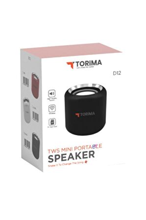 Torima D12 Taşınabilir Kablosuz Bluetooth Hoparlör Siyah