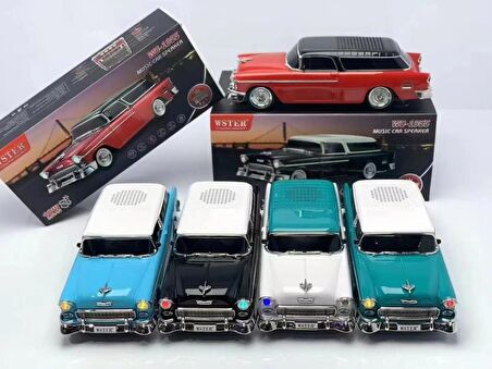 Torima WS-1955 Klasik Araba Usb-Tf-Fm Radyo Bluetooth Hoparlör Mavi