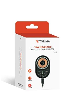 Torima W13 Kablosuz Araç İçi Telefon Tutucu Ve Telefon Şarj Cihazı Siyah