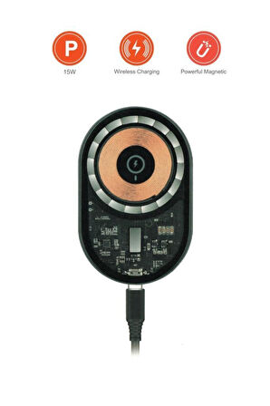 W13 Kablosuz Araç İçi Telefon Tutucu Ve Telefon Şarj Cihazı Siyah