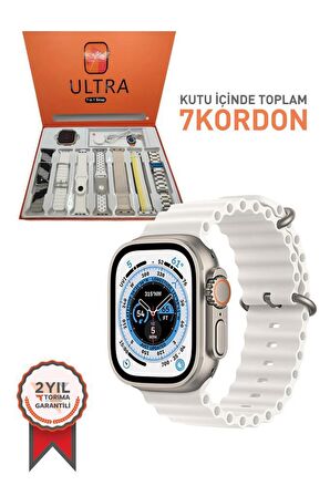 Torima 7 In 1 Smart Watch Ultra 7 Kordonlu Akıllı Saat Beyaz