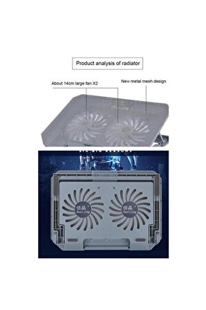Cf-02 Ayarlanabilir Çift Fanlı Dizüstü Bilgisayar Soğutma Fanı
