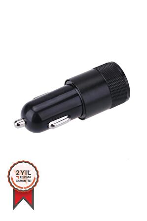 Torima C3 Siyah Tüm Araçlara Uyumlu Araba Çakmaklık Çift USB Girişli Oto Şarj Aleti Soketi