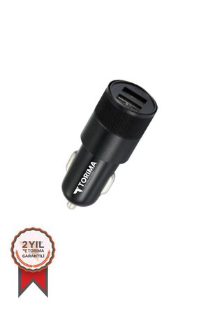 Torima C3 Micro Siyah Tüm Araçlara Uyumlu Araba Çakmaklık Çift USB Girişli Oto Şarj Aleti Soketi
