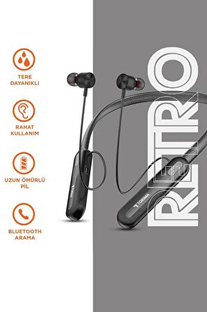 Torima TB-06 Siyah 200 Saat Şarjlı Kablosuz Sporcu Bluetooth Kulaklık