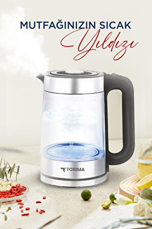 Torima TY-083-18X29A Cam Ledli Kettle 1500W 1.8L Su Isıtıcı