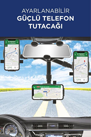034 Siyah 360 Derece Dönebilen Güçlü Telefon Tutucu