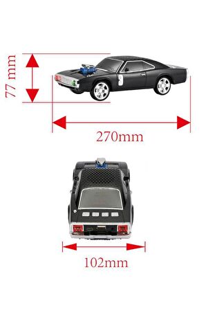 Torima WS-1968 Beyaz Araba Tasarım USB/AUX/FM Radyo ve LED Işık ile Bluetooth Hoparlör