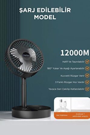 Torima F-06 Siyah Mini Fan Vantilatör Masa Fan