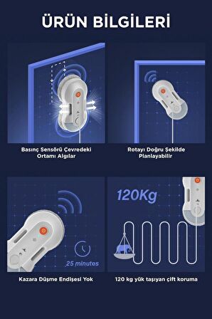 Torima S8 Beyaz Su Püskürtmeli Uzaktan Kumandalı Mobil AP Control Cam Temizleme Robotu