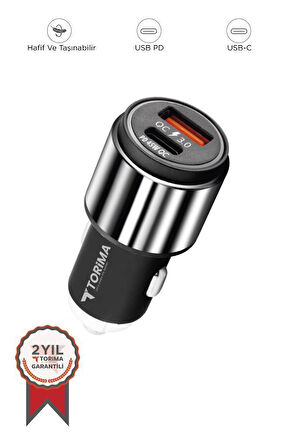 Torima C16 Silver Tüm Araçlara Uyumlu Araba Seyehat Çakmaklık Şarj Cihazı Çift Usb Araç Içi Şarz Soketi