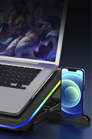 CF-04 Ayarlanabilir Dizüstü Bilgisayar Rgb Soğutma Fanı Siyah