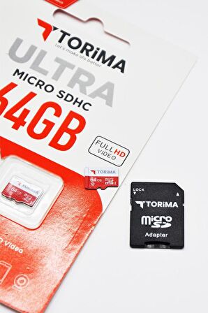 Torima Siyah Kırmızı Ultra Micro SDHC 64 GB Hafıza Kartı